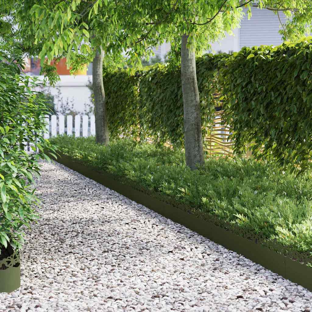 Plænekanter 30 pcs Oliven grøn 103 x 0,05 x 22 cm Stål