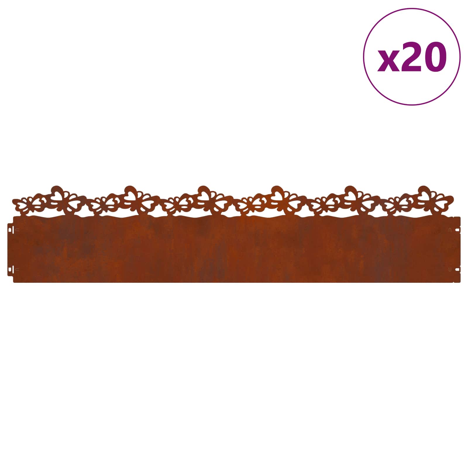 Plænekanter 20 pcs Rusten 103 x 0,05 x 22 cm Cortenstål