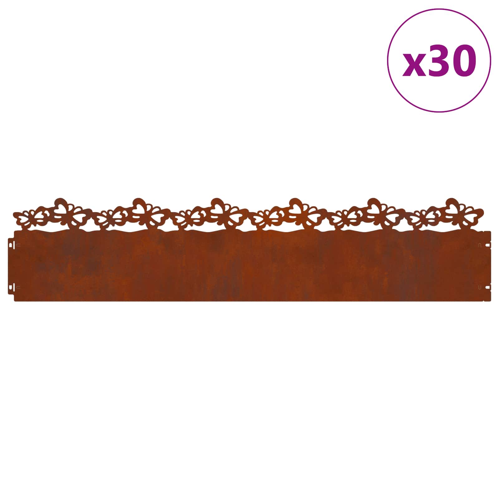 Plænekanter 30 pcs Rusten 103 x 0,05 x 22 cm Cortenstål