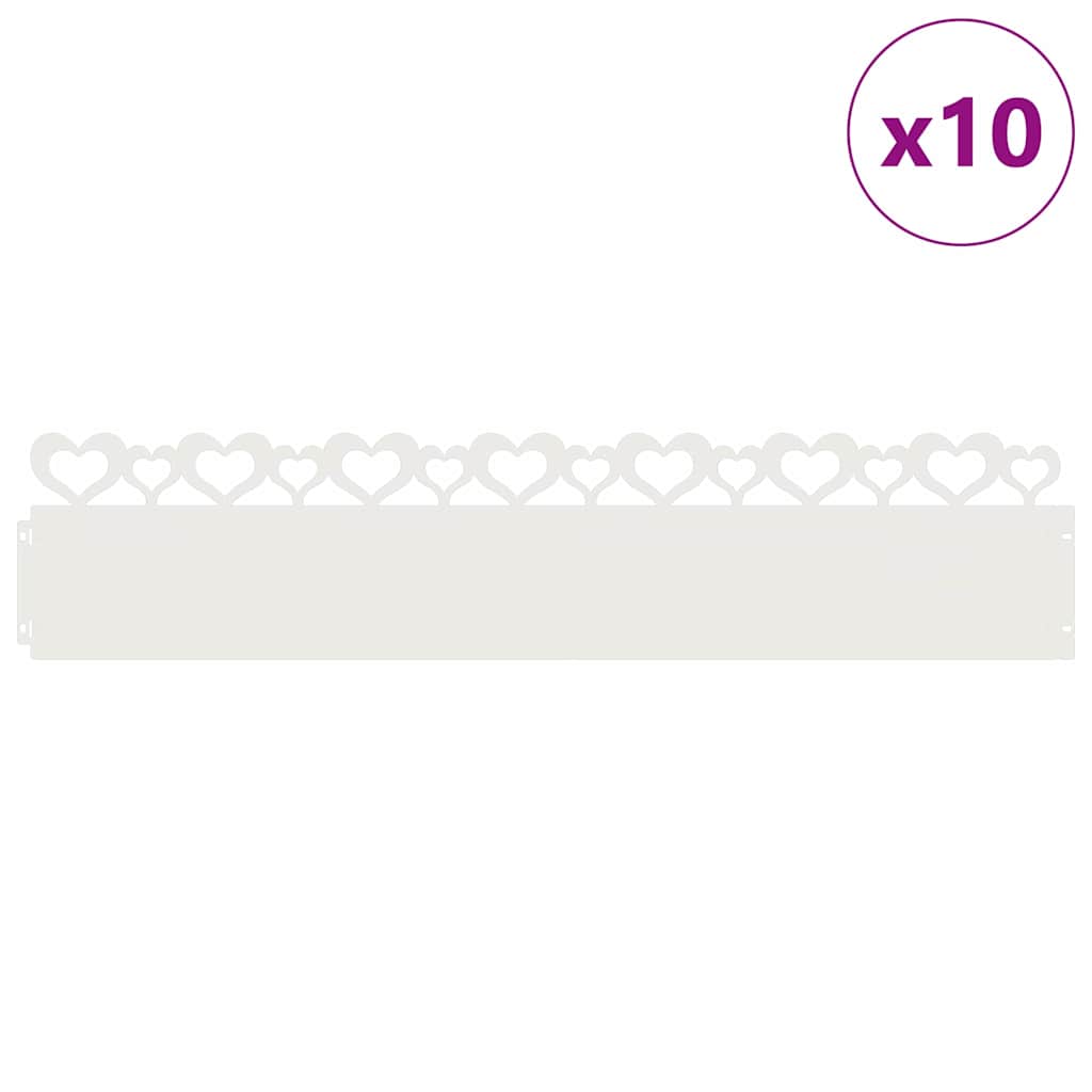 Plænekanter 10 pcs Hvid 103 x 0,05 x 22 cm Stål