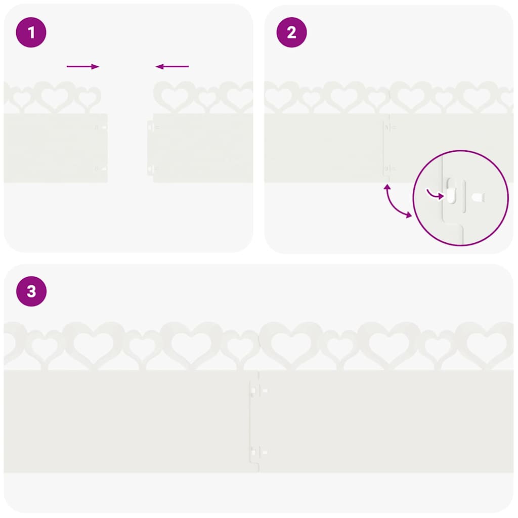 Plænekanter 30 pcs Hvid 103 x 0,05 x 22 cm Stål