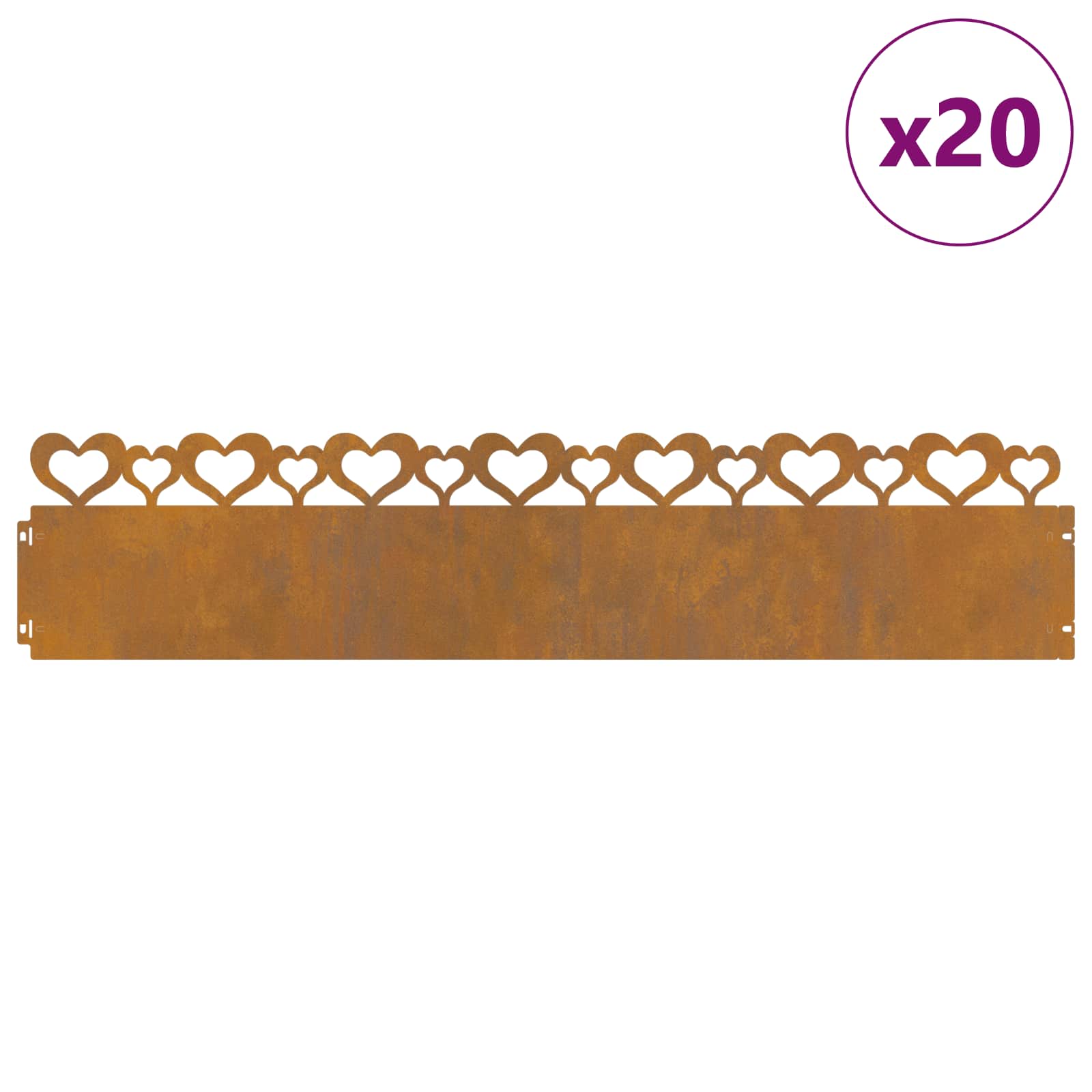 Plænekanter 20 pcs Rusten 103 x 0,05 x 22 cm Cortenstål