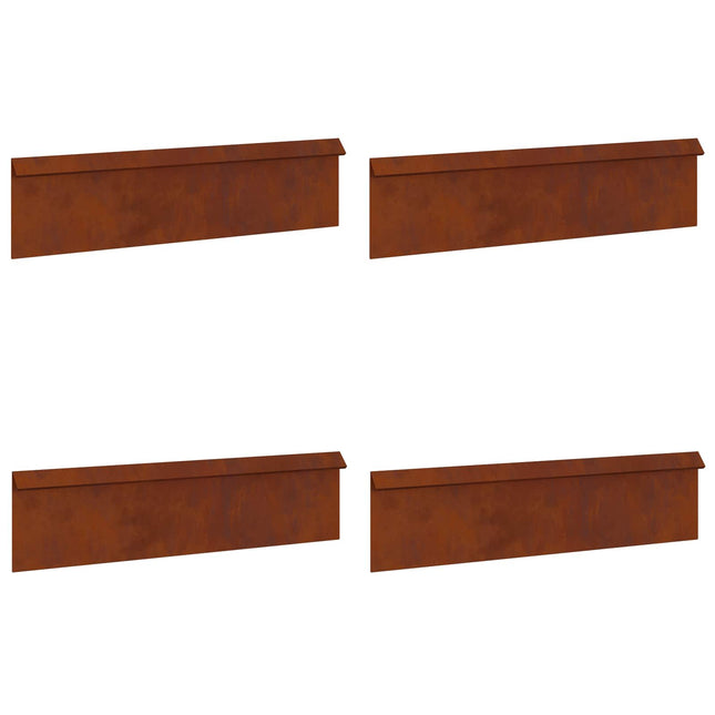 Sneglehegn 4 stk. 100 x 3,5 x 25 cm Cortenstål Rusten