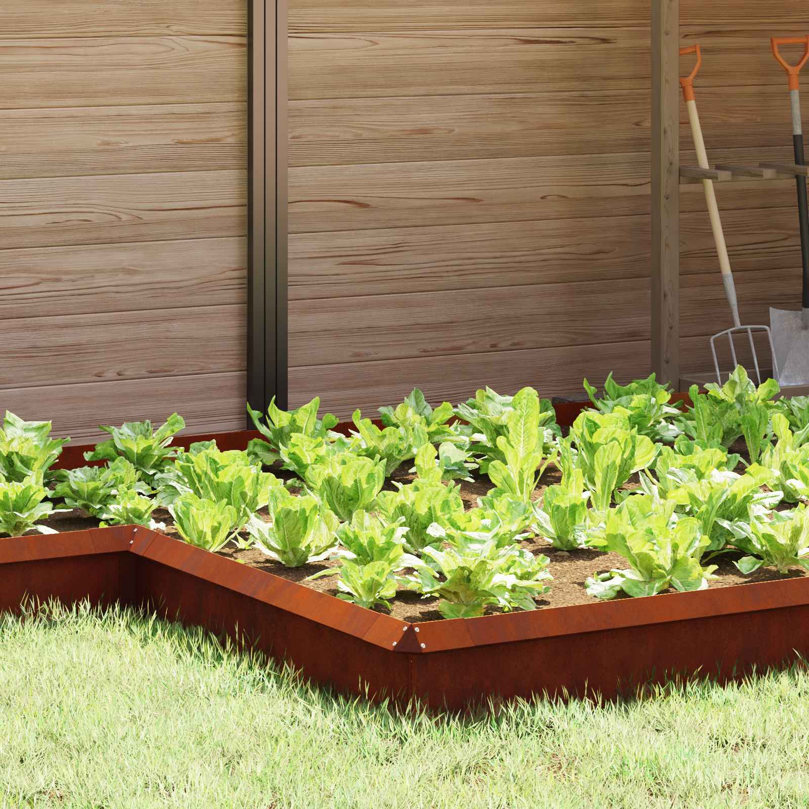 Sneglehegn 4 pcs Rusten 13,5 x 13,5 x 25 cm Cortenstål