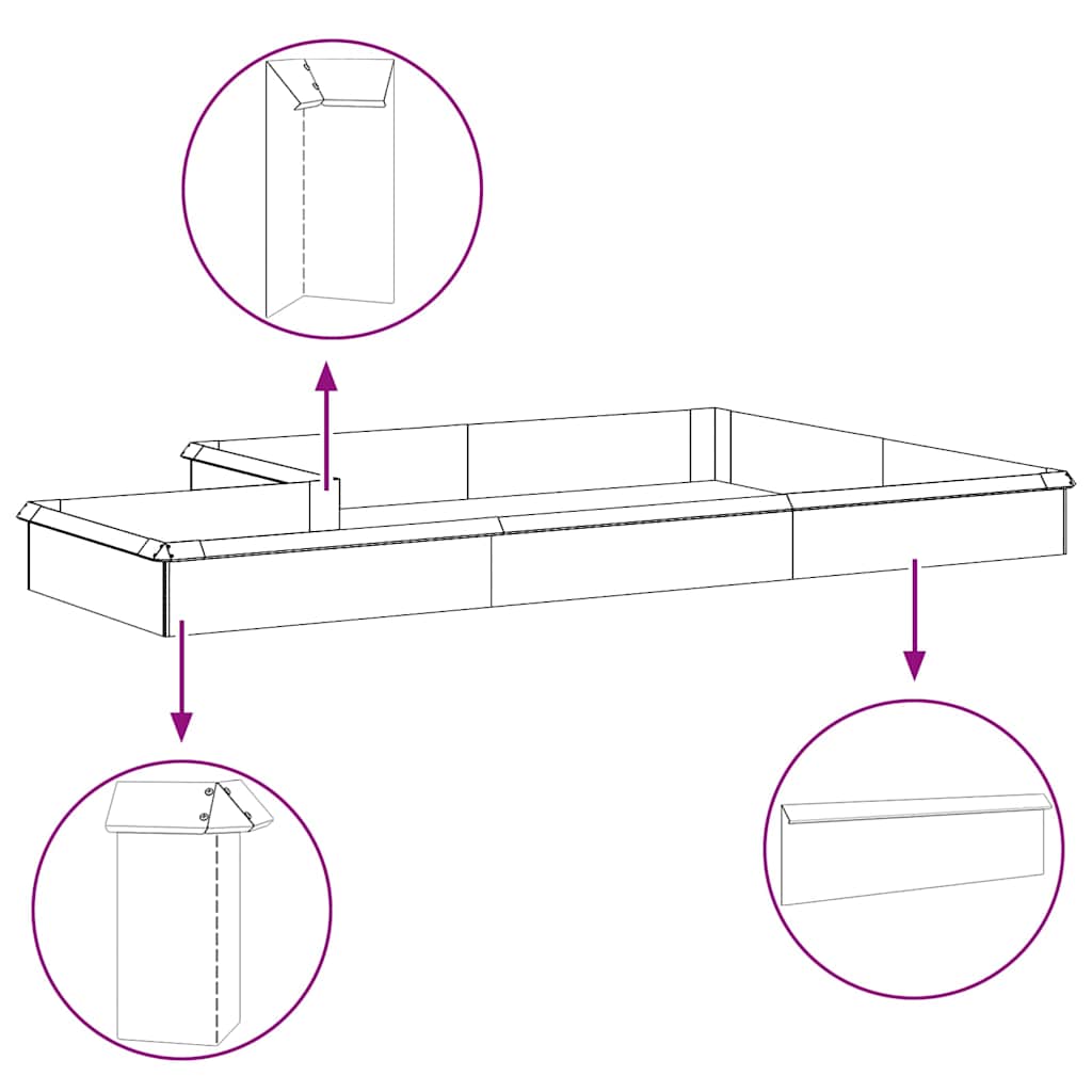 Sneglehegn 4 pcs Sølv 10 x 10 x 25 cm Galvaniseret stål