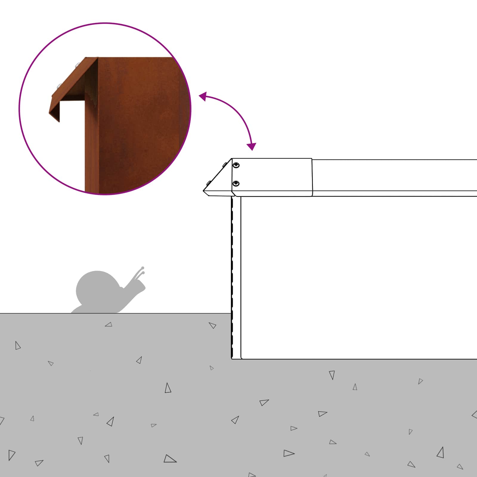 Sneglehegn 16 pcs Rusten Cortenstål