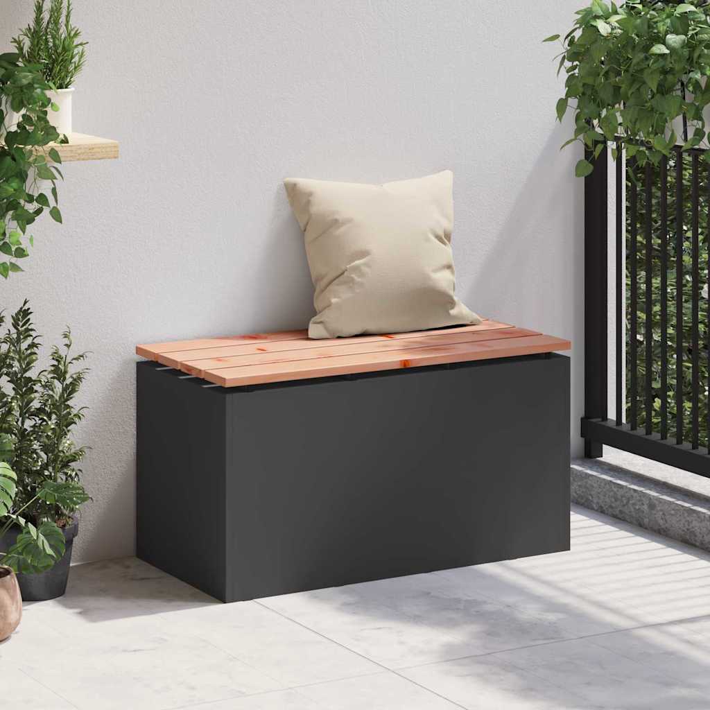 Havebænk Sort 80 x 40 x 43 cm Stål