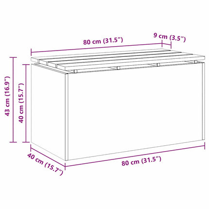 Havebænk Sølv 80 x 40 x 43 cm Galvaniseret stål