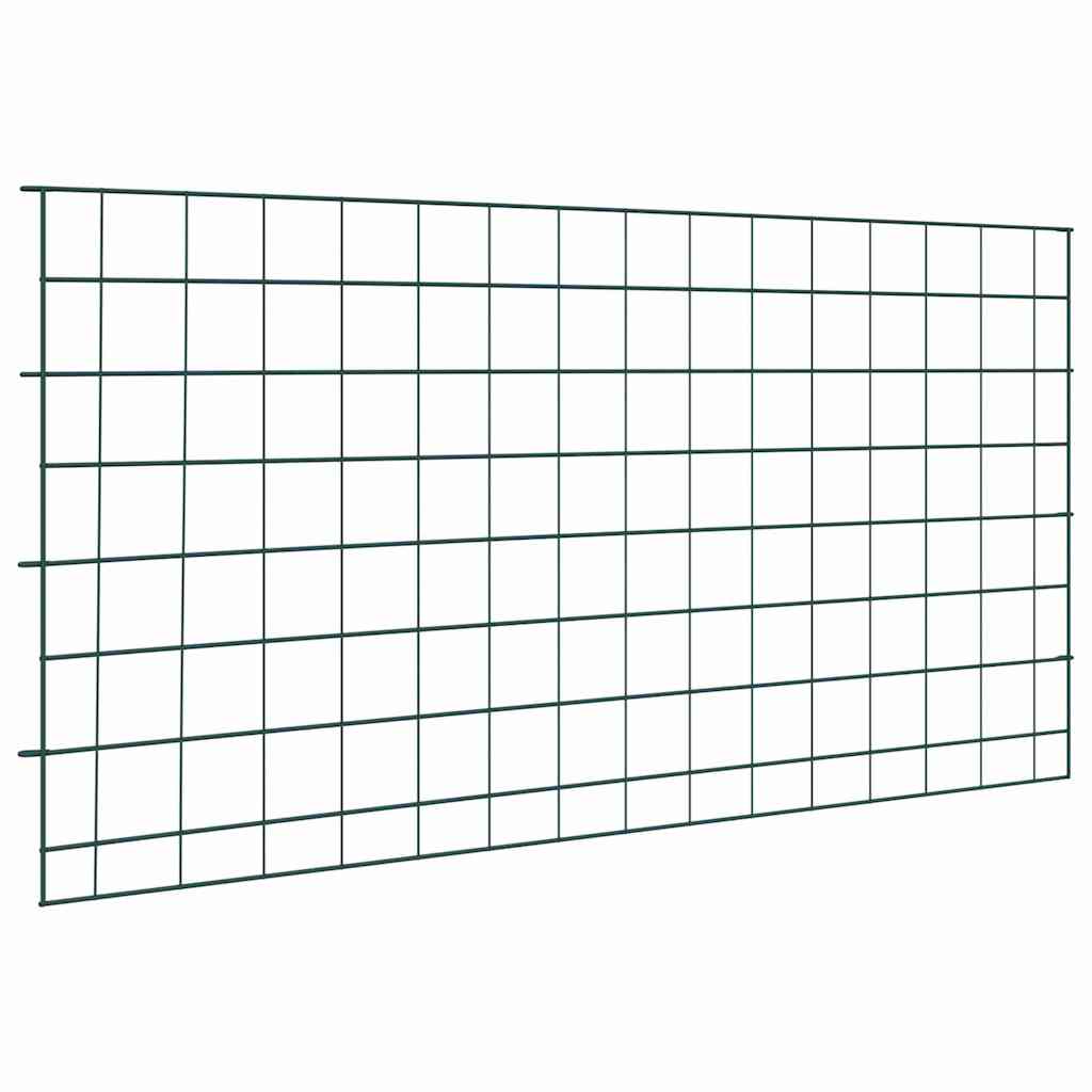 Damhegnsæt - 5 stk stålhegn, grøn 100 × 50 cm