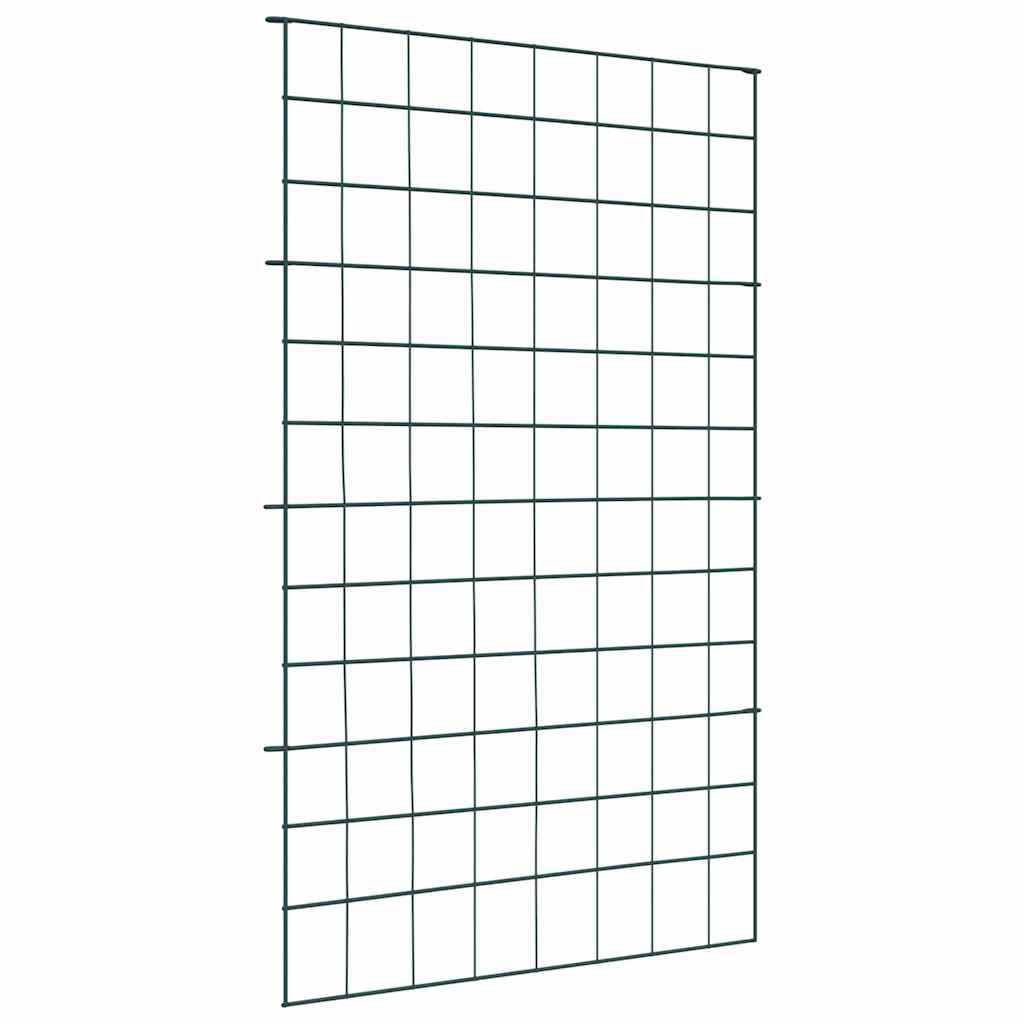 Damhegnsæt - 8 stk grønne hegnspaneler i stål, 50 × 80 cm