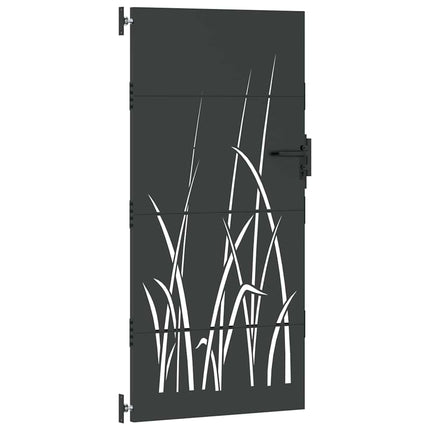 Haveport med lås Sort 85 x 200 cm Pulverlakeret Stål