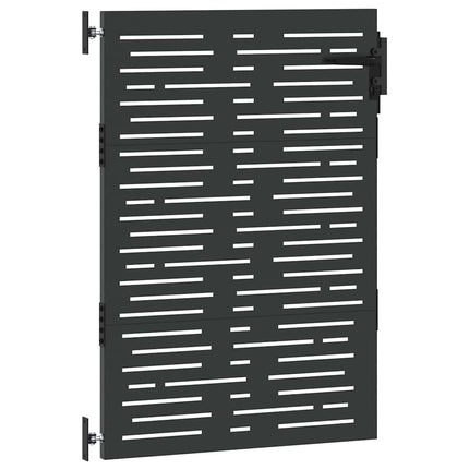 Haveport med lås Sort 85 x 150 cm Pulverlakeret Stål