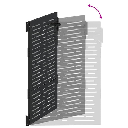 Haveport med lås Sort 85 x 150 cm Pulverlakeret Stål