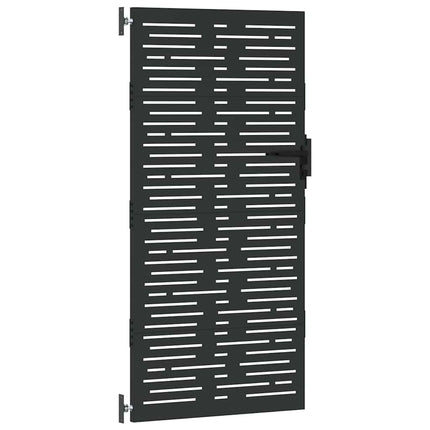 Haveport med lås Sort 85 x 200 cm Pulverlakeret Stål