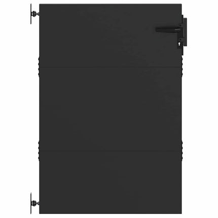 Haveport med lås Sort 85 x 150 cm Pulverlakeret Stål