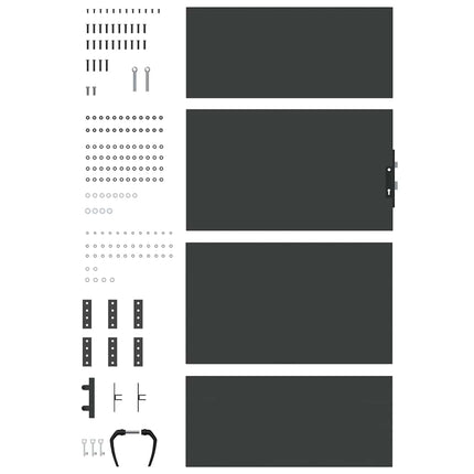 Haveport med lås Sort 85 x 175 cm Pulverlakeret Stål