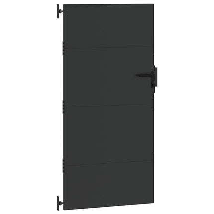 Haveport med lås Sort 85 x 175 cm Pulverlakeret Stål