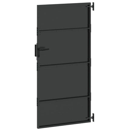 Haveport med lås Sort 85 x 175 cm Pulverlakeret Stål
