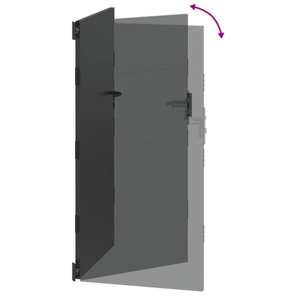 Haveport med lås Sort 85 x 175 cm Pulverlakeret Stål