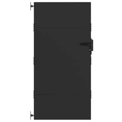 Haveport med lås Sort 85 x 200 cm Pulverlakeret Stål