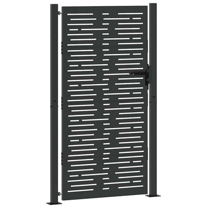 Haveport med lås Sort 110 x 180 cm Pulverlakeret stål