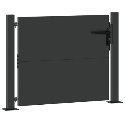 Haveport med lås Sort 110 x 105 cm Pulverlakeret stål