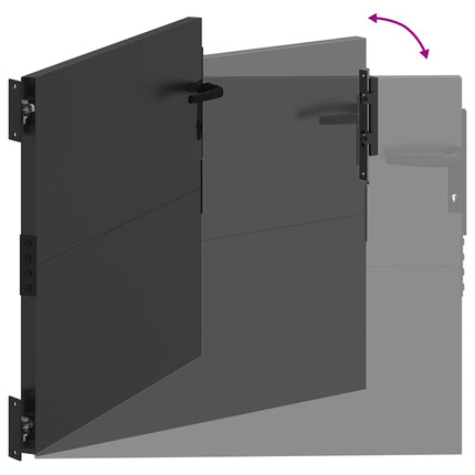Haveport med lås Sort 110 x 105 cm Pulverlakeret stål
