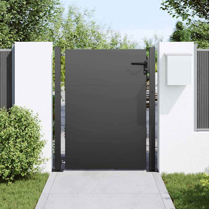 Haveport med lås Sort 110 x 155 cm Pulverlakeret stål