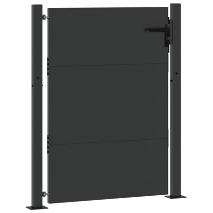 Haveport med lås Sort 110 x 155 cm Pulverlakeret stål
