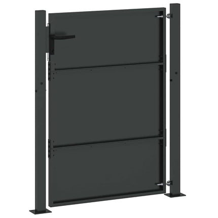 Haveport med lås Sort 110 x 155 cm Pulverlakeret stål
