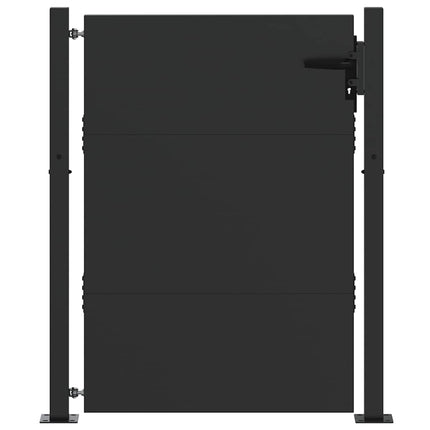 Haveport med lås Sort 110 x 155 cm Pulverlakeret stål