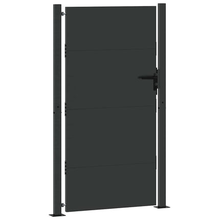 Haveport med lås Sort 110 x 180 cm Pulverlakeret stål