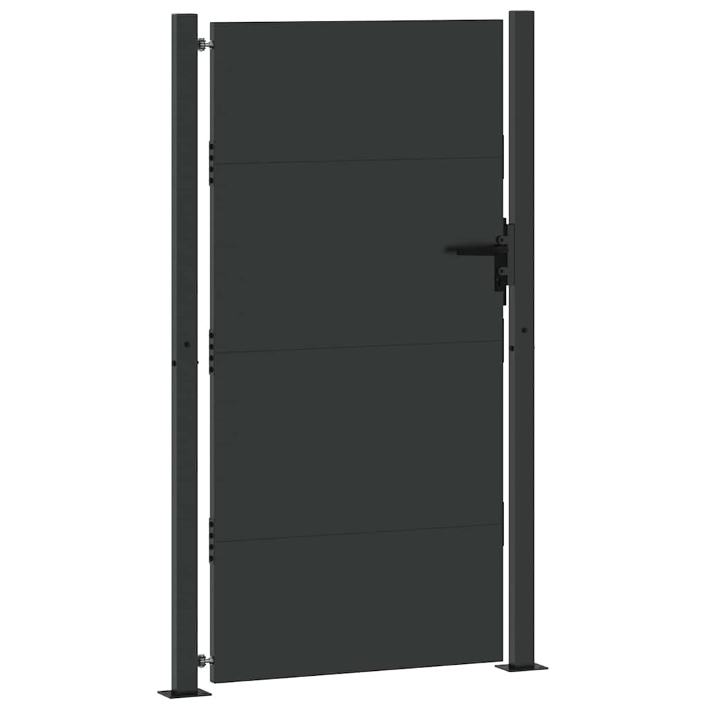 Haveport med lås Sort 110 x 180 cm Pulverlakeret stål