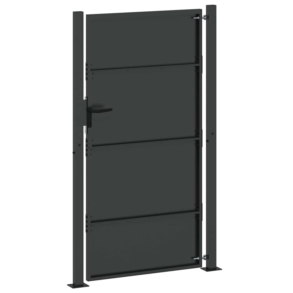 Haveport med lås Sort 110 x 180 cm Pulverlakeret stål