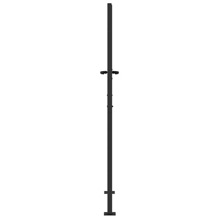 Haveport med lås Sort 105 x 205 cm Pulverlakeret stål