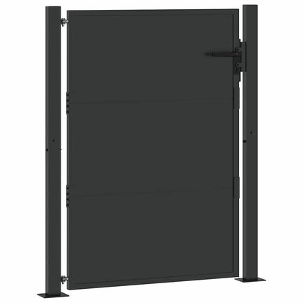 Haveport med lås Sort 110 x 155 cm Pulverlakeret stål