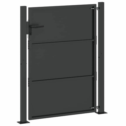 Haveport med lås Sort 110 x 155 cm Pulverlakeret stål