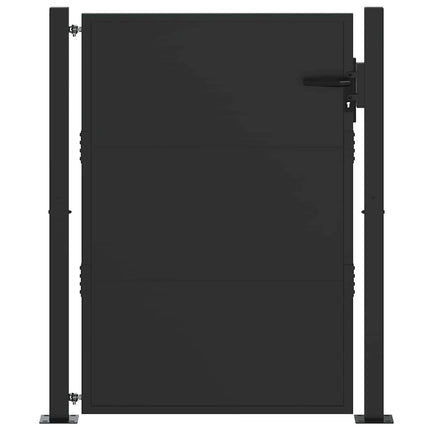 Haveport med lås Sort 110 x 155 cm Pulverlakeret stål