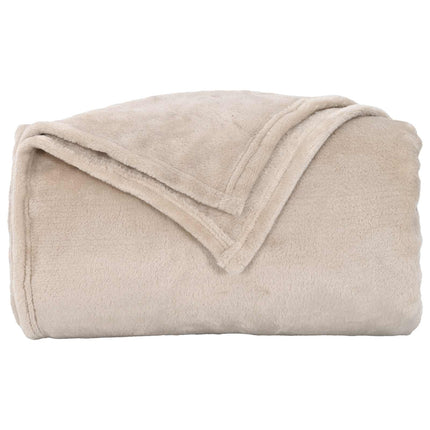 Throw tæppe Beige 150 x 200 cm Fleece