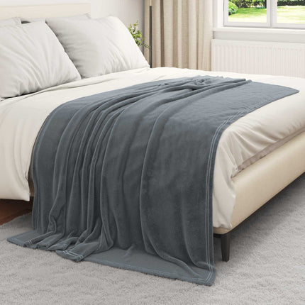Throw tæppe Mørkegrå 150 x 200 cm Fleece