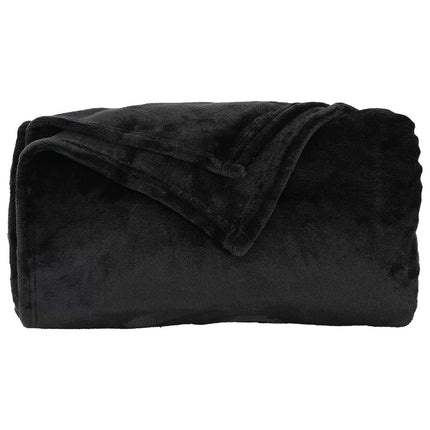 Throw tæppe Sort 130 x 150 cm Fleece
