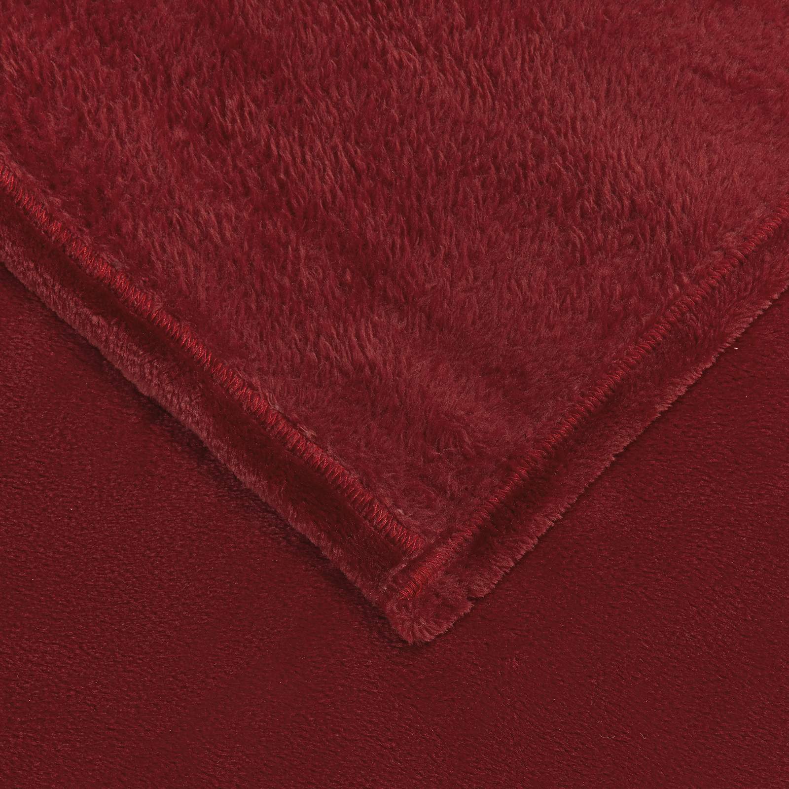 Throw tæppe Bordeaux Rød 220 x 240 cm Fleece