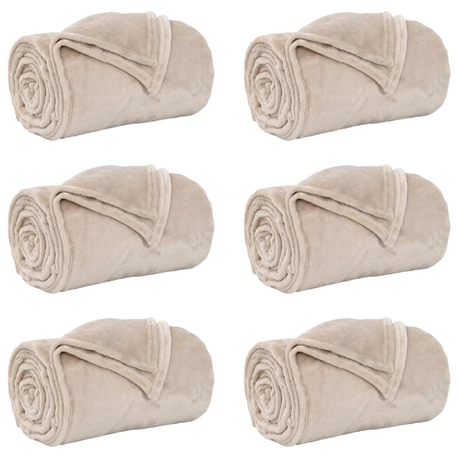 Kastetæpper 6 pcs Beige 150 x 200 cm Fleece