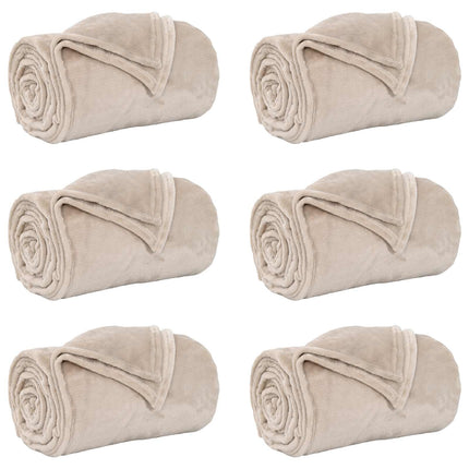 Kastetæpper 6 pcs Beige 220 x 240 cm Fleece