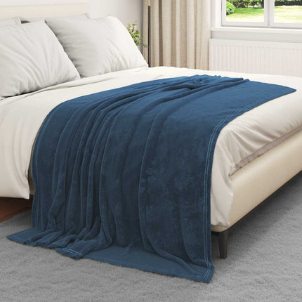 Kastetæpper 6 pcs Mørkeblå 150 x 200 cm Fleece