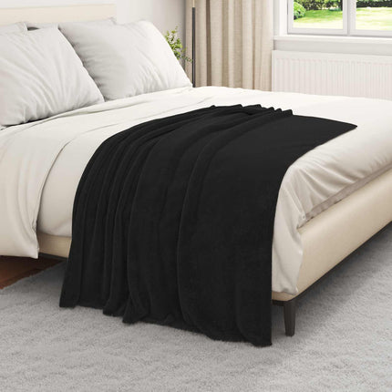 Kastetæpper 6 pcs Sort 130 x 150 cm Fleece