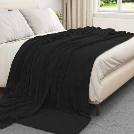 Kastetæpper 6 pcs Sort 240 x 270 cm Fleece