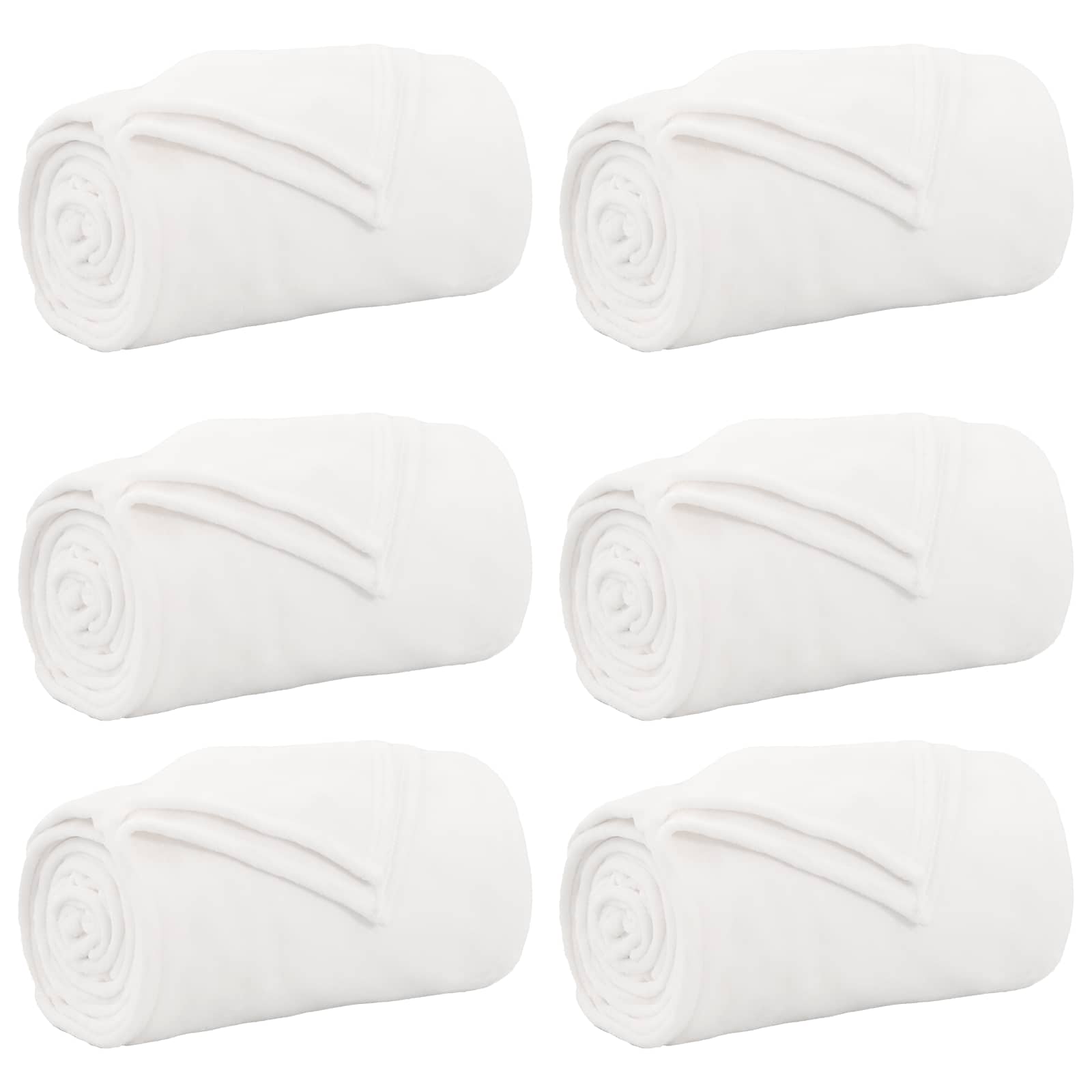 Kastetæpper 6 pcs Hvid 150 x 200 cm Fleece