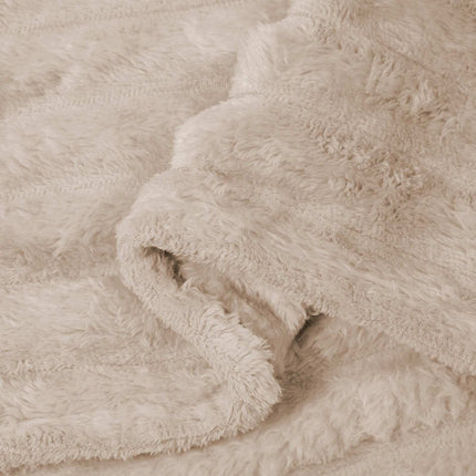 Throw tæppe Beige 150 x 130 cm Fleece
