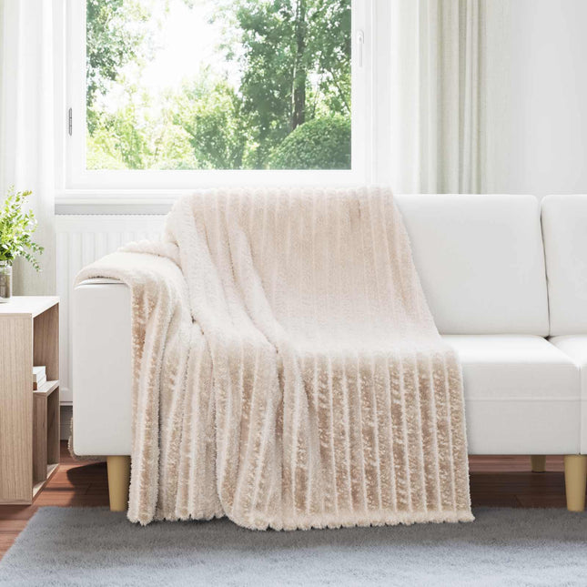 Throw tæppe Beige 200 x 150 cm Fleece